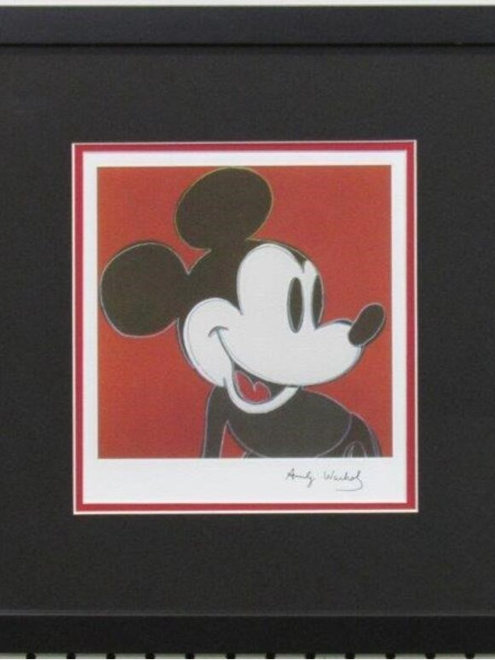 Vintage Mickey Mouse signed by Andy Warhol